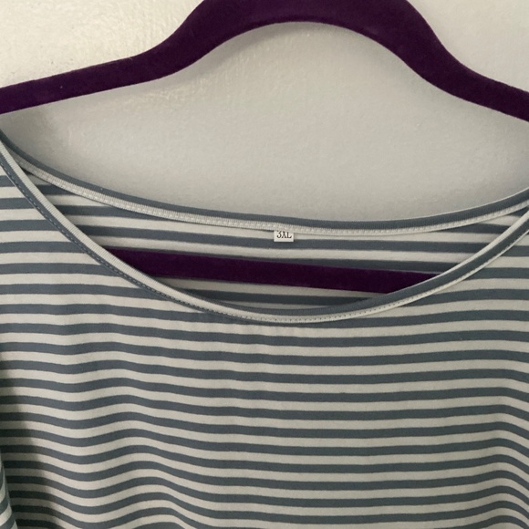 Blue & White Striped Tie-Waist Casual Dress, Size 3X - Picture 2 of 3